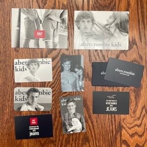 Lot 9 Abercrombie & Fitch Kid Clothing Gift Cards & Discount Cards No Balance